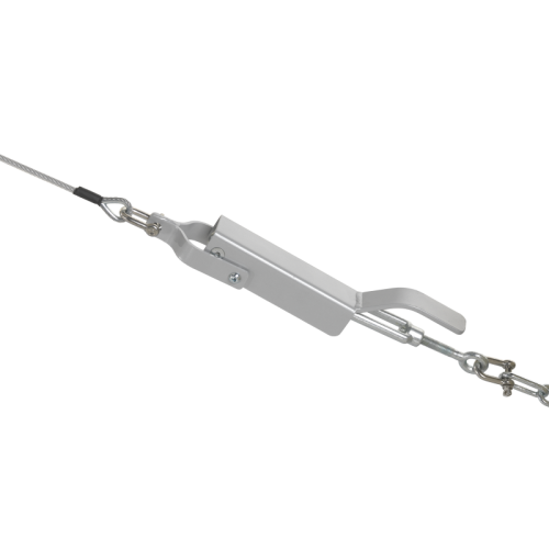 Устройство натяжения для отдельно стоящих разновысоких брусьев 